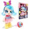 Fitto pretty stylish modern American girl doll with yellow boots, large blue eyes, blue hair with a battery, a singing doll toy with ice cream blind box surprise 12-inch toy for girls