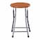 Folding Stool With Wooden Top Brown