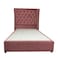 In House Lychee Velvet Bed Frame - Queen - 200x160 cm - Dark Pink