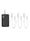LDNIO 3-Power Socket With 6-USB And Lighting, Type-C, Micro Cables Universal Power Strip 2meter Grey/White