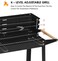 HEXAR&reg; Outdoor Standing Barbecue Grill on Wheels Barbecue Grill Large Charcoal Grill BBQ Trolley Height Adjustable Smoker Barbecue with Shelf Side Table Wheels