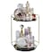 2-Layer 360 Degree Rotating Cosmetic Holder Stand Black/Gold