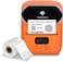 Phomemo M110 Portable Wireless Thermal Label Printer, With 1 Roll 40X30mm Label, Orange, M110-Or-B
