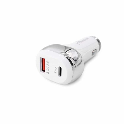 mpBLBERRI BLB-C101 30W PD Car Charger, USB-C Cable, White