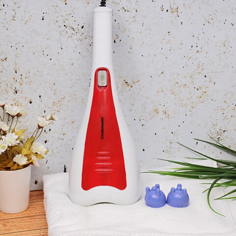 Olsenmark Dual Head Power Massager- OMM4028/ 3 Set Changeable Heads, Silicone Rubber Head, 30W Motor/ 2 Speed Modes, Perfect for Sports Recovery, Relief, etc. / User Friendly and Portable/ R