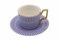 ZK Elegant Printed Ceramic Cup &amp; Saucer Blue with Gold Handle