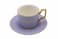 ZK Elegant Printed Ceramic Cup &amp; Saucer Blue with Gold Handle