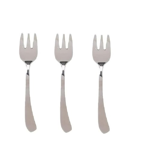 Zinnia Curvy Stainless Steel Dessert Fork Set - 3 pieces