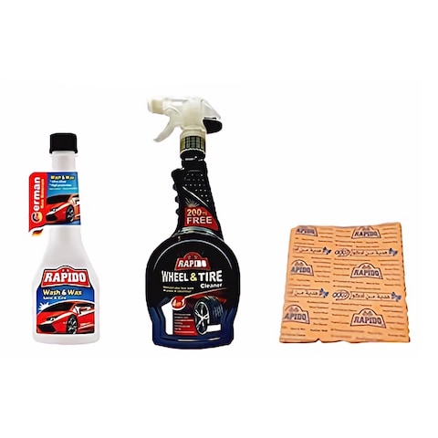 Rapido Wheel and Tire Cleaner + Car Wash with Wax with Towel