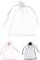 Markq Organza Bags with Drawstrings, 12X17 cm Jewelry Pouches Candies Wedding Party Eid Christmas Favor Gifts Bags (White, 100 Pieces)