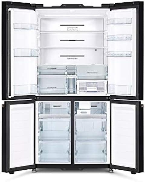 Hitachi 514L Net Capacity Deluxe 4 Door French Door Refrigerator Glass, Mauve Gray, RWB720VUK0GMG