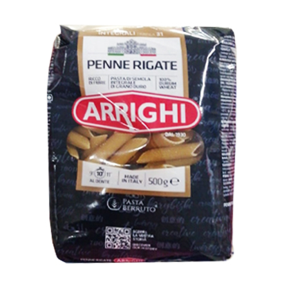 Arrighi Pasta Penne Rigate Whole Wheat 500GR