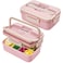 Eazy Kids Bento School Lunch Box-Pink (1500ml)