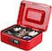 Generic Safe Box, Cash Box With Combination Lock, Durable Metal Cash Box With Money Tray, 7.87x6.3x3.35 Inches Combination Lock Cash Box (Red, Small)