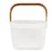Home Pro Plastic Mesh Basket With Handle White And Brown