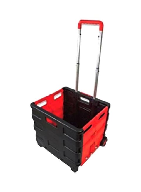 Generic - Foldable Shopping Storage Cart Red/Black