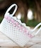 Multipurpose Storage Cotton Basket White and Pink 27x15cm