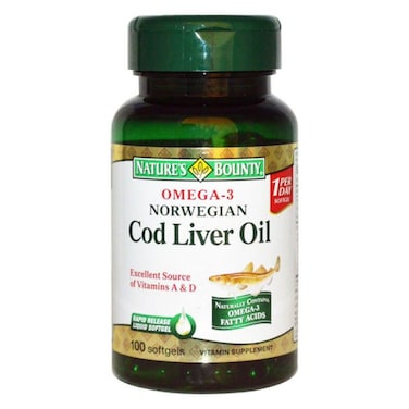 Natures Bounty Omega 3 Cod Liver Oil 100 Softgels
