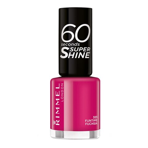 Rimmel London 60 Seconds Super Shine Nail Polish 323 Funtime Fuchsia 8ml