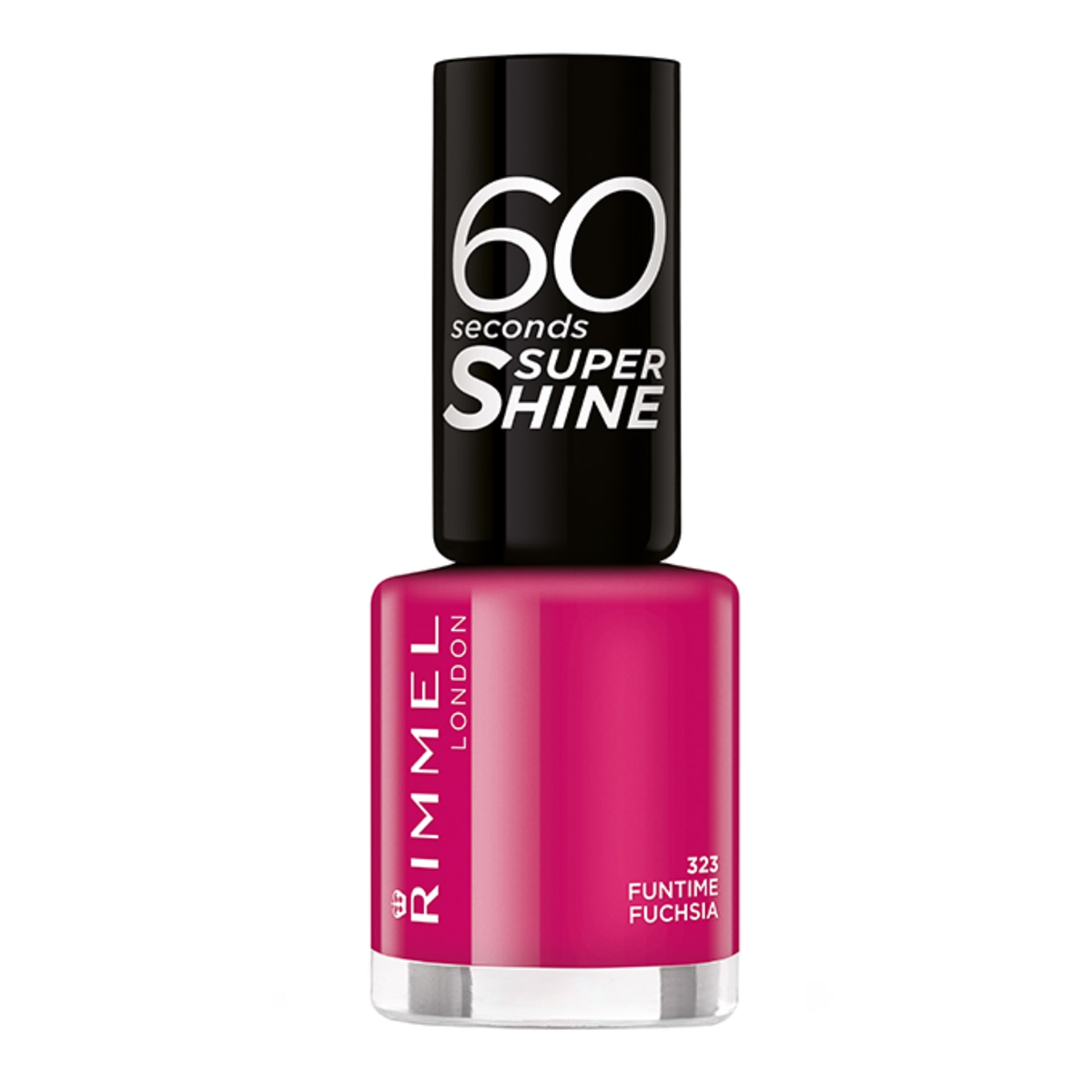 Rimmel London 60 Seconds Super Shine Nail Polish 323 Funtime Fuchsia 8ml