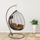 Karnak Indoor Outdoor Patio Wicker Hanging Chair Swing Egg Basket Chairs With Stand UV Resistant Cushions, 120 Kg Capacity For Patio Backyard Balcony, Brown