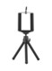 Generic - 2-Section Extendable Aluminum Alloy Mini Tabletop Tripod + Adjustable Phone Holder with 1/4" Screw Mounts for 5.5-8.5cm Width Smartphones Black