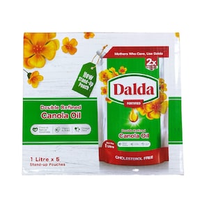 Dalda Canola Oil Stnd-Up Pouch 1 lt (Pack of 5)