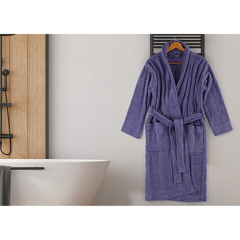 Jacquardina Bathrobe Plain - Large Size - 1.3 Kg - Lavender Color