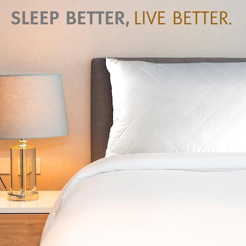 Hotel Linen Klub Pack of 2 Quilted Pillow Queen (50 x75cm) - Outer Cover: 144TC Cotton Blend Fabric, Filling:650grams Soft Fiber, Diamond Quilt Pattern