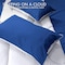 Hotel Linen Klub Reversible Down Alternative Comforter Set, Ultra Soft Brushed Stripe Microfiber Fabric, 200GSM Soft Fibersheet Filling, Size: King 240 x 260cm, Royal Blue &amp; Light Grey