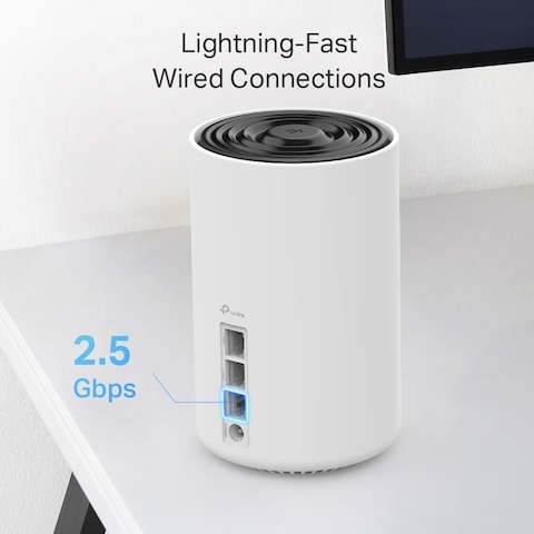 TP-Link Deco AXE5400 Tri-Band WiFi 6E Mesh Router(Deco XE75 Pro) - 2.5G WAN/LAN Port, 2 x Gigabit LAN Ports, Covers up to 2900 Sq.Ft, Replaces WiFi Router and Extender, AI-Driven Mesh, New 6GHz Band