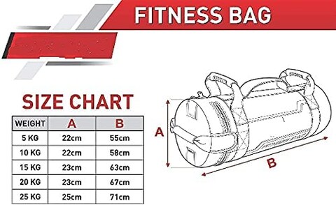ULTIMAX Power Bag Weight Training Bag Sandbag Weight Training Power Bag with Handles &amp; Zipper Weight Adjustable Fitness Powerbag, Weight Lifting, Powerlifting Workout-10KG
