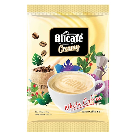 Alicafe Creamy White Coffee 3-in-1 Instant Coffee 25g Pack of 10