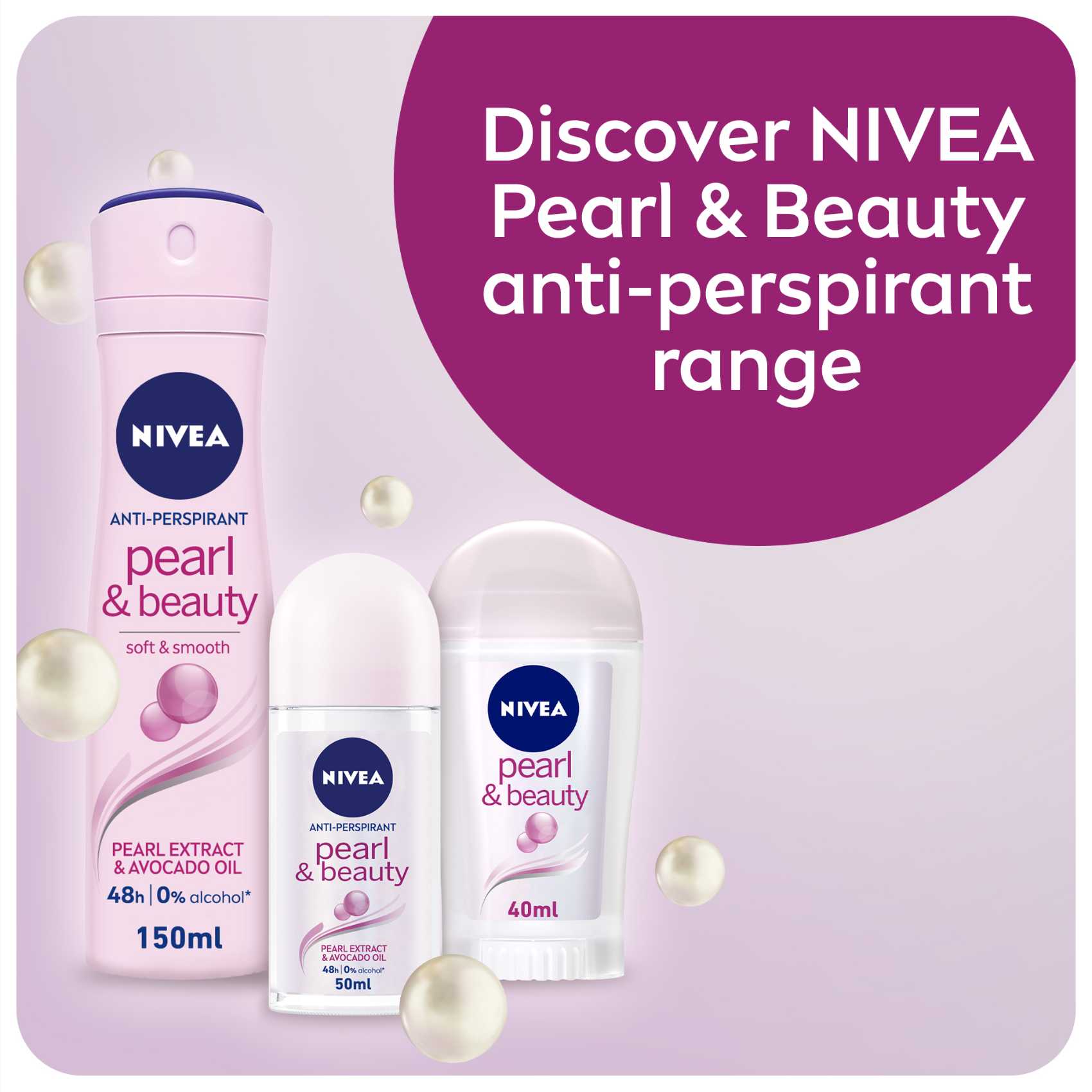 NIVEA Antiperspirant Spray for WoMen Pearl &amp; Beauty Pearl Extracts 150ml