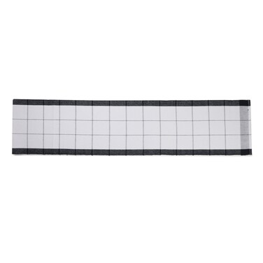 White checks print table runner