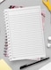 لوحة  دفتر سلك ٦٠ ورقة بغلاف من الورق المقوى بتصميم الوان متداخلة، لتسجيل الملاحظات وتدوين التذكيرات للعمل أو الجامعة أو المدرسة