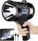 Handheld Flashlight with Solar Charging 1700 Lumens Super Bright LED Spot Lights with 4 Color Options Included and 6 Modes Large Searchlight with COB Light and IPX5 Waterproof for Camping and Hunting