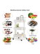 3 Tier Utility Rolling Storage Cart With Handles And Lockable Wheels Pearl While 43x36x86.5cm