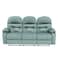 In House Velvet Triple Cinematic Recliner Chair With Cups Holder - Light Turquoise - NZ80
