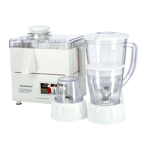 Olsenmark - OMSB2137 400W 4-in-1 Food Processor &amp; Juicer - Multifunctional Smoothie Maker, Juicer, Compact Electric Blender, Chopper &amp; Grinder