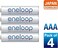 Eneloop (AAA) 4-Cells Pre-Charged 800mAh Rechargeable Batteries