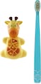 Flipper Hygienic Kids Toothbrush Holder With Suction Cups, &amp; Patented Design, One Touch Open &amp; Close, includes Soft Bristle Toothbrush, Made In Malaysia, Fun Animal Giraffe, 3Y+