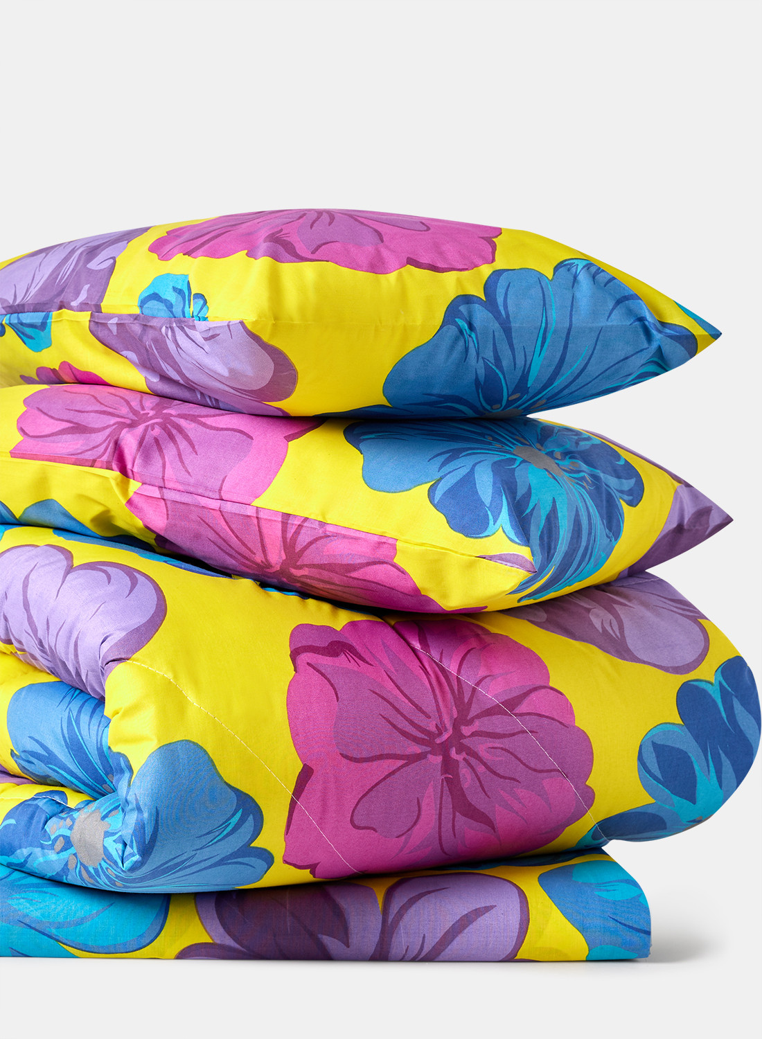 KLUB LINEN Double Comforter 4PC Set Floral Multi 144TC Poly Cotton Printed Design