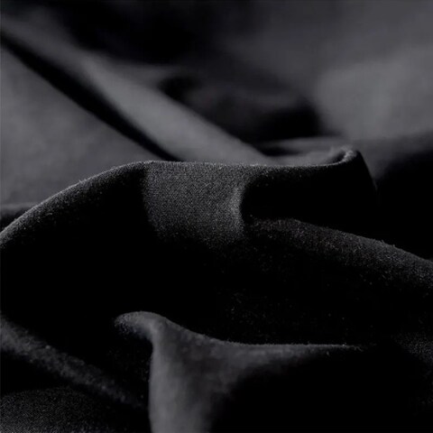 Luna Home Premium Single Size 4 Pieces Bedding Set Without Filler, Plain Black Color