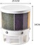 Rice Dispenser Rotating Grain Storage Container Large Sealed Grain Container with Lid Moisture Proof Household Cereal Dispenser Bucket for Kitchen Soybean Corn(22 lbs./10kg)