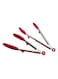 Sharpdo - 2-Piece Silicone Food Tong Set Red