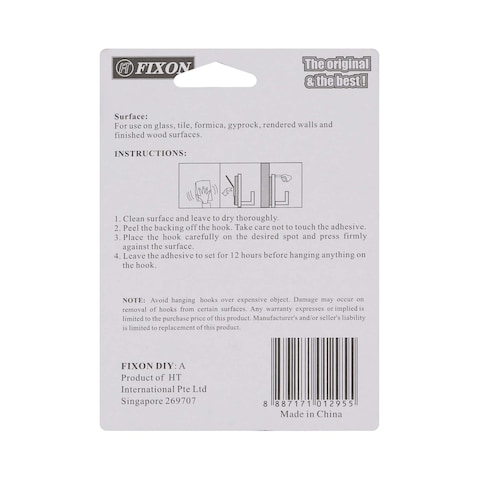 Fixon Hanging Hook Small Adhesive 6Pcs