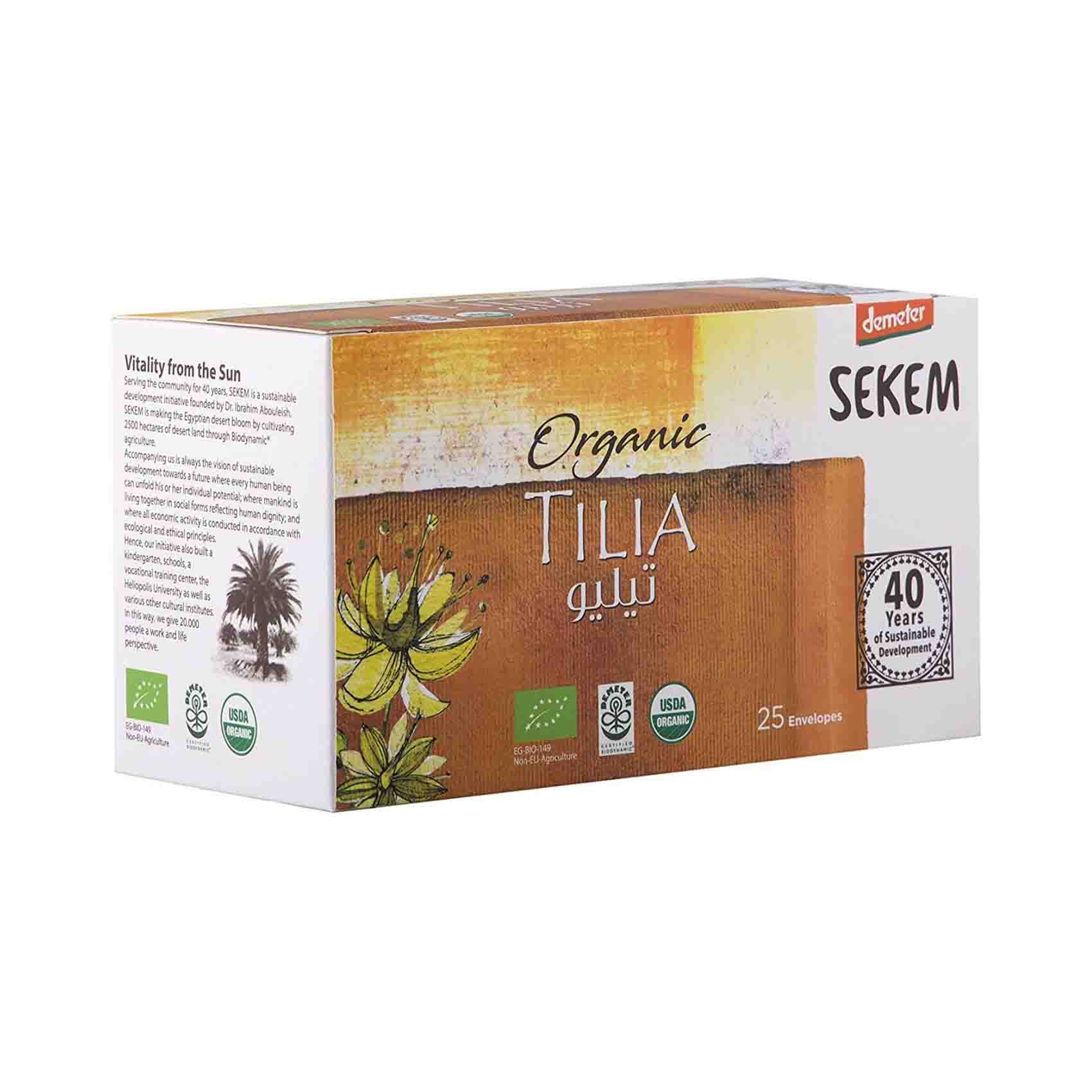 Sekem Organic Tilia Flavour Herbal Tea Bags - 25 Envelopes