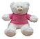 Cream Bear with trendy Pink Velour Hoodie "DUBAI" Size 38cm - Embroidered