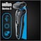 Braun Shaver Series 5 Easyclean - 51-B1000S Wet &amp; Dry Electric Shaver, Auto Sense Technology, 3 Flexible Blades, Waterproof - Blue